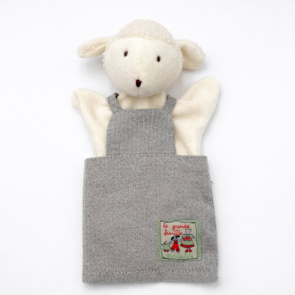 Moulin Roty Hand Puppet Sheep Plush Stuffed Animal Toy Baby Infant